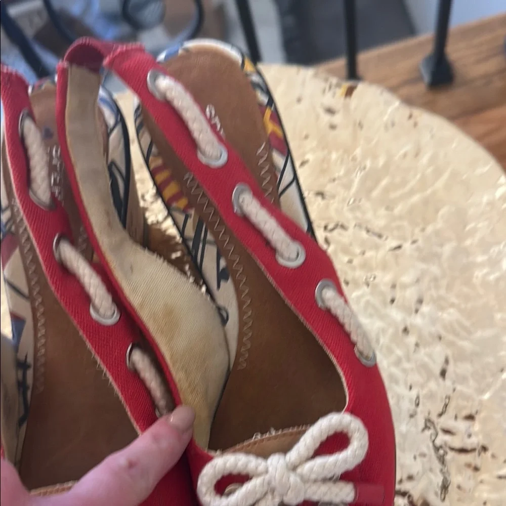 Sperry Red Espadrille Shoes with Nautical Lacing - Picture 3 of 5